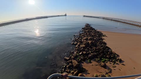 Relaxation ambient sounds at beach with calm waves