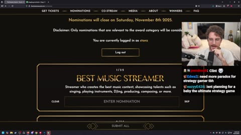 600 Streamer Award nominations Stanz for strategy gamer