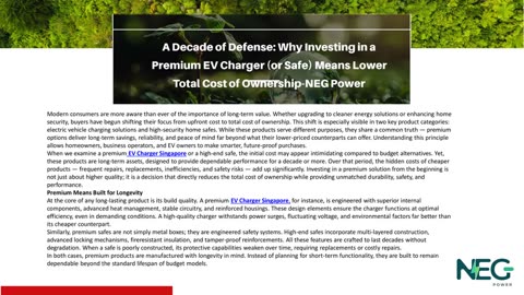 A Decade of Defense: Why Investing in a Premium EV Charger (or Safe)