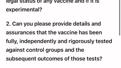 If you are being forced to take experimental jabs just ASK THE RIGHT QUESTIONS..