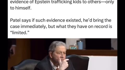 FBI director Kash Patel testify that Epstein didn't traffick underage girls to anyone.