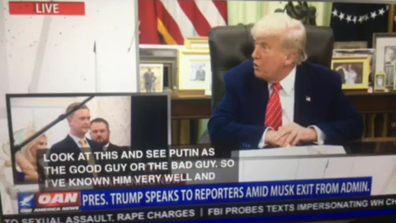 🦅OAN live president DJT speaks to reporters amid Musk exit from administration
