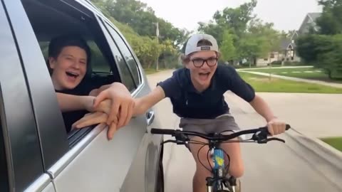 Dragging a bike by a car. A stupid tale as old as time.