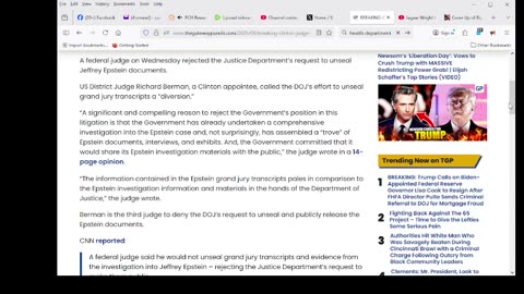 BREAKING: Clinton Judge Rejects DOJ’s Request to Unseal Epstein Documents