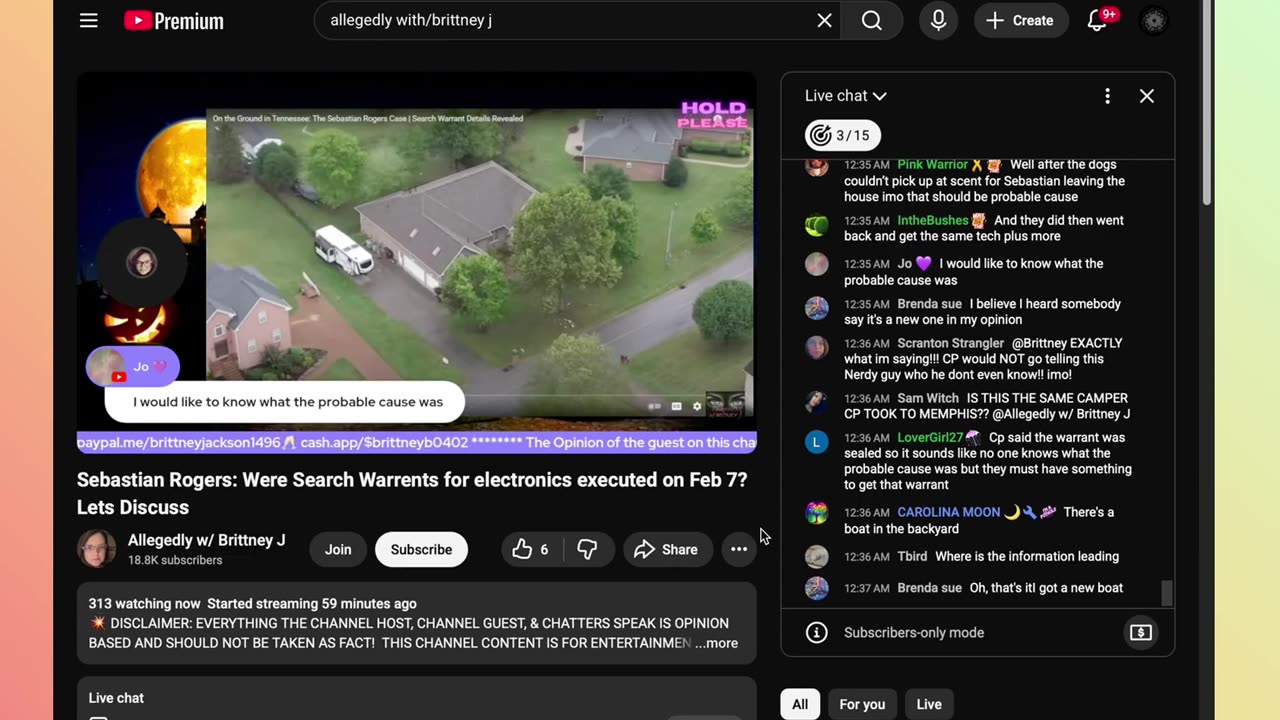Sebastian Rogers: Were Search Warrents for electronics executed on Feb 7? Lets Discuss