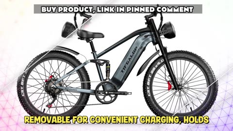TIFGALOP Electric Bike 48V 22Ah Lithium Battery, 26 Inch Mountain Off Road Bike