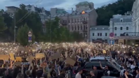 JUST IN: 🇺🇦 Protests erupt against Ukrainian President Zelensky in Kiev.
