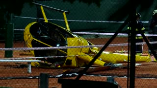 Helicopter crashes on tennis court in Argentina