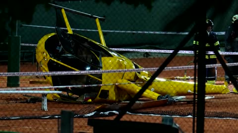 Helicopter crashes on tennis court in Argentina