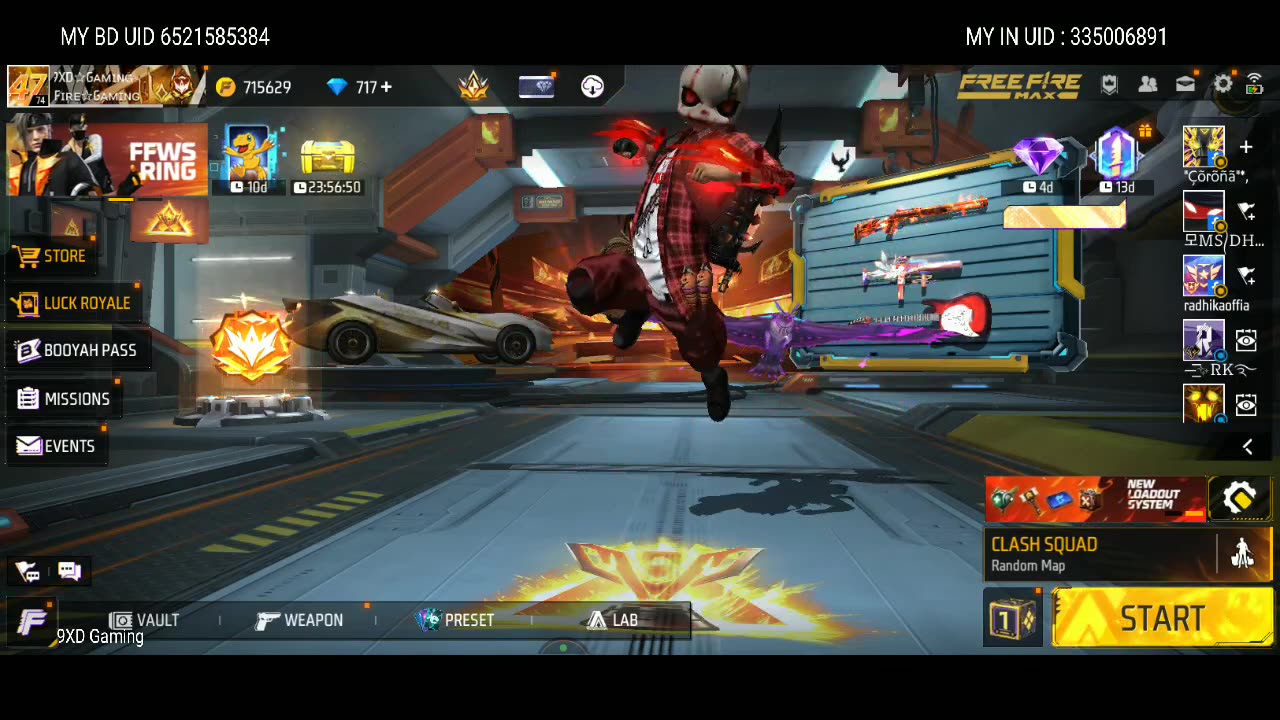 Free Fire Live With 9XD Gaming