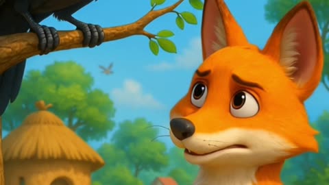 Smart Hindi Story for Kids | The Fox and the Crow | Moral Story in Hindi #ai #viral