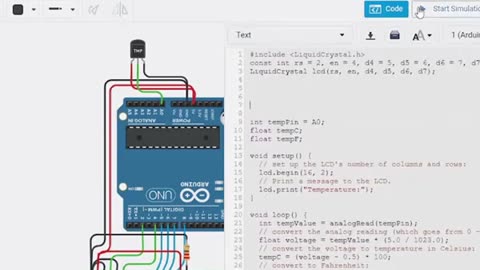 😱😱 #ChatGPT Coding #Arduino Temp sensor in #Tinkercad that's what happened #AeroArduino