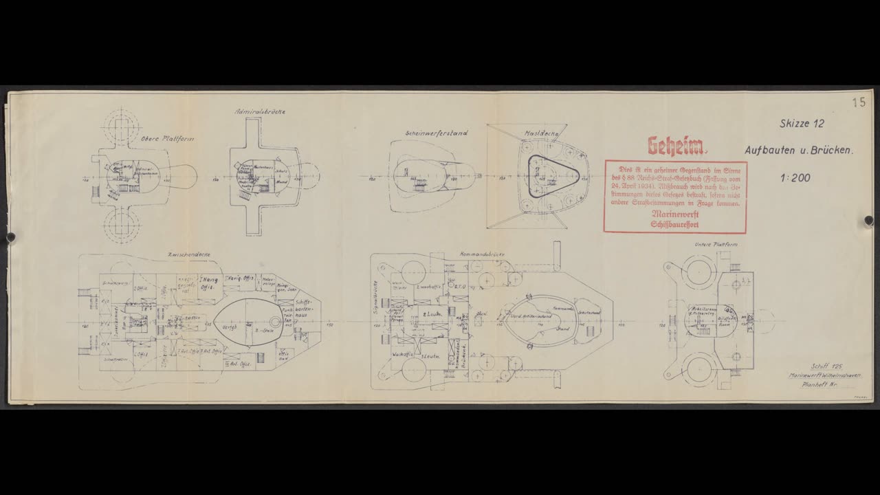 Scharnhorst Original General Plans from the Bundesarchiv
