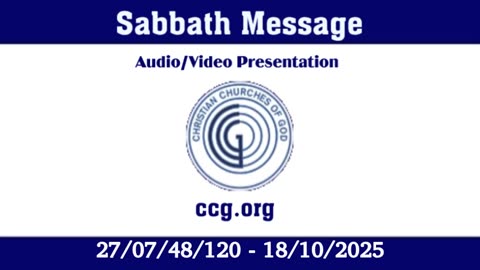 Sabbath Message (Audio) for 27/07/48/120 - 18/10/2025