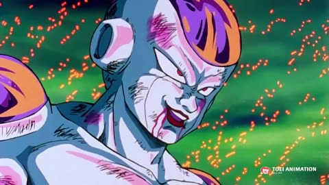 Freeza tentando despertar a furia de Gohan em Dragon Ball Z classico.