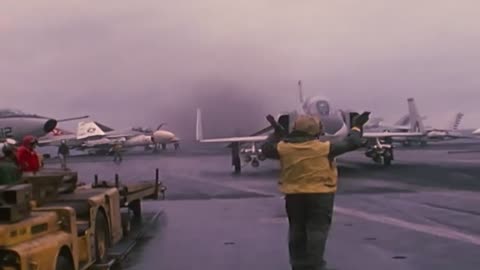 F-4 Phantom IIs of VF-111 Launch from USS Coral Sea (1972) no sound