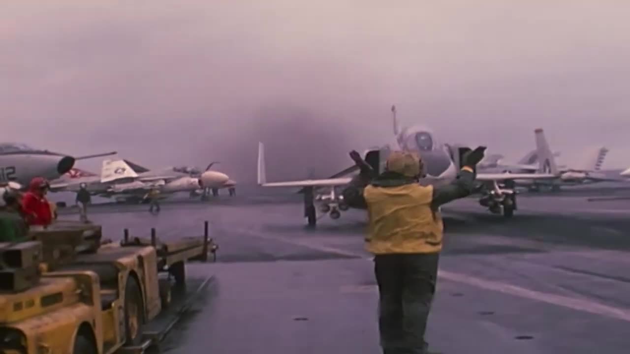 F-4 Phantom IIs of VF-111 Launch from USS Coral Sea (1972) no sound