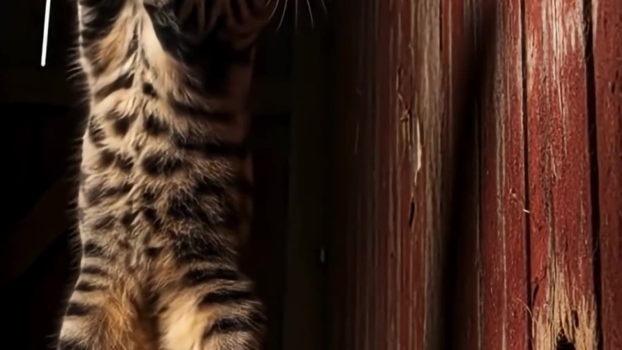 The cat is waiting for the perfect strike… 😼🤣