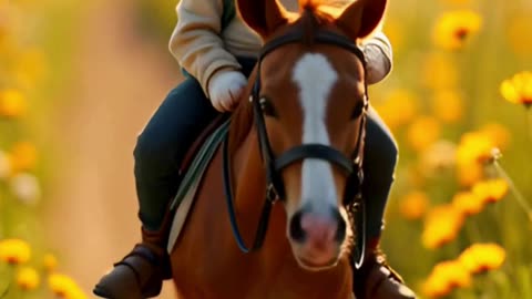 🐱 Adorable Cat Riding a Horse 🐴 | Funny Cute Animal Friendship Video