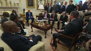 President Trump Participates in a Bilateral Meeting with the President of South Africa