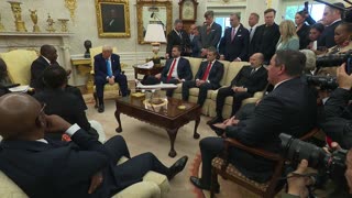 President Trump Participates in a Bilateral Meeting with the President of South Africa