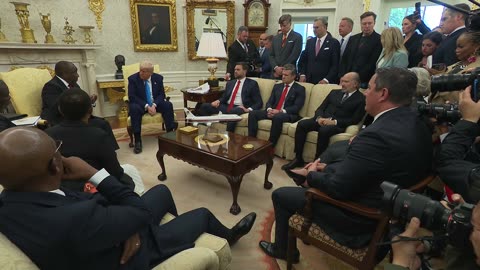 President Trump Participates in a Bilateral Meeting with the President of South Africa