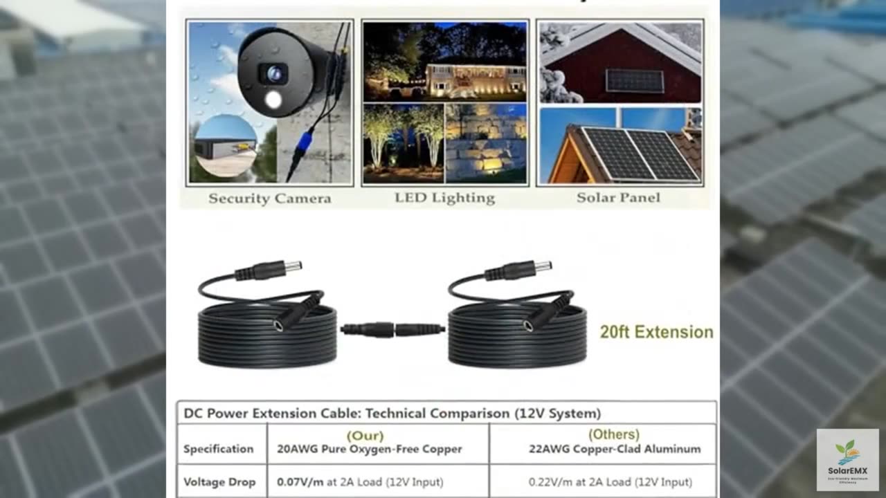 10ft DC Power Extension Cord 2Pack - Pure Copper with Waterproof Self-fusing Tap