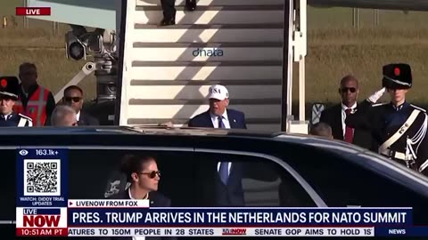 President Donald Trump has arrived in the Netherlands for the NATO summit.