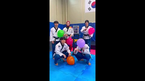 Blast of boloons with flying kicks 😍
