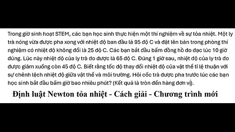 Định luật Newton Tỏa Nhiệt: các bạn học sinh thực hiện một thí nghiệm về sự tỏa nhiệt