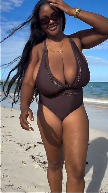 Jugs jogging on the beach