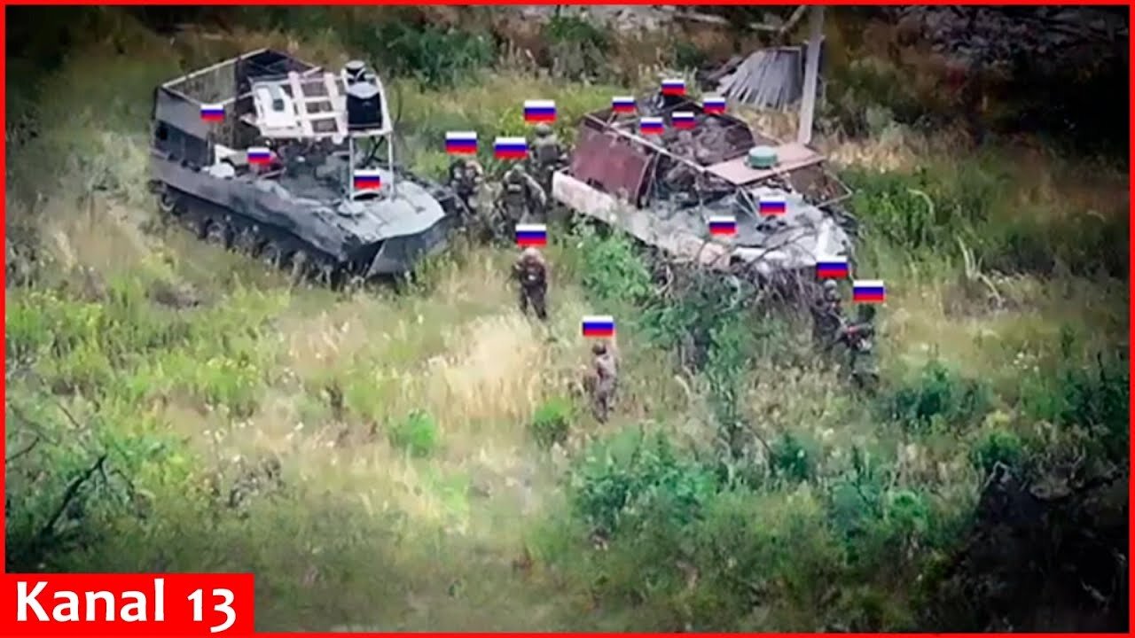 A group of 17 Russian soldiers dismounting from armored vehicles were ambushed in Chasiv Yar