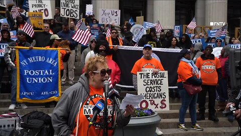 USPS Protest Against Privatization Outside NYC Post Office - MANHATTAN