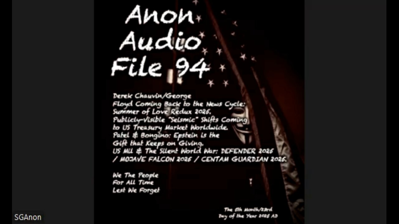 Anon Audio File 94 | President Trump Confirms Q+ | DEFENDER EUROPE 2025 | Patel/Bongino & Jeffrey Epstein