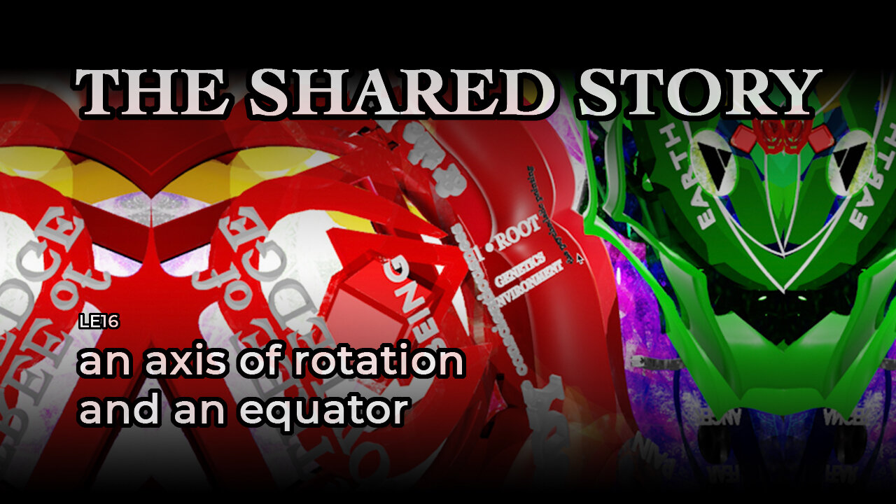 an axis of rotation and an equator