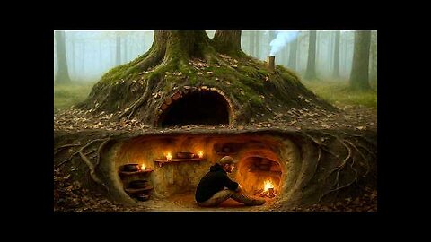 Building a Hidden Shelter Inside a Giant Tree Root