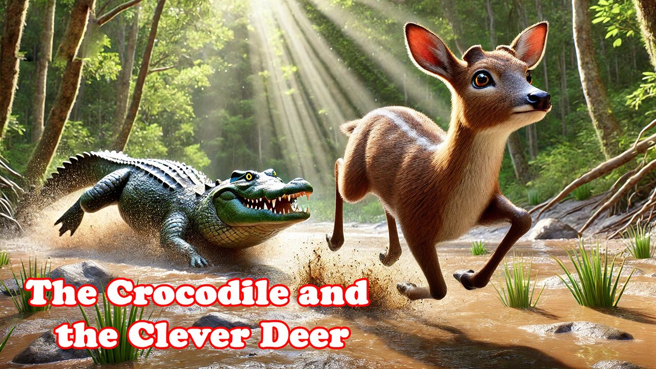 The Crocodile and the Clever Deer | Outsmarting Danger | Animated Moral Tale