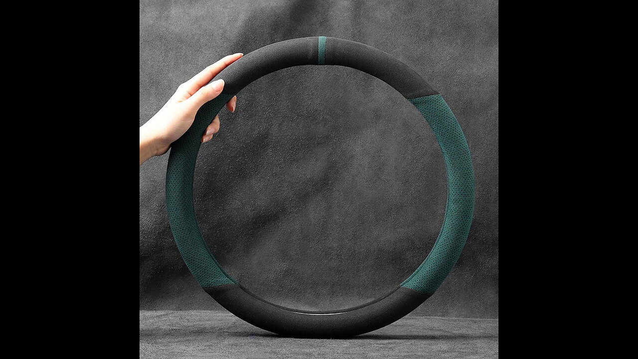 Anti-Slip Steering Wheel Cover With Breathable Microfiber, for Round & D-shaped Steering Wheel