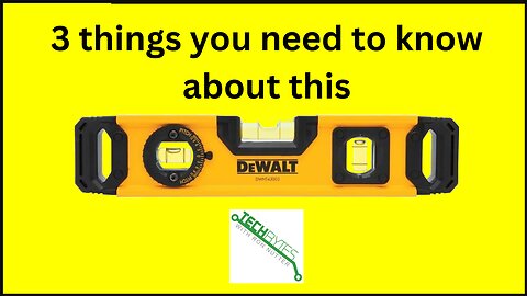 3 Things to know about the DeWalt DWHT43003 9" Yellow Aluminum Torpedo Level