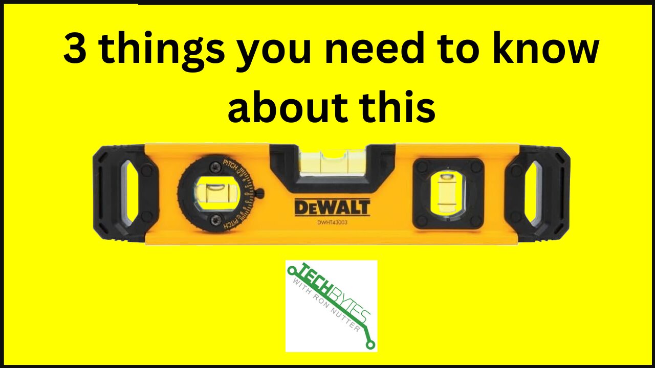 3 Things to know about the DeWalt DWHT43003 9" Yellow Aluminum Torpedo Level