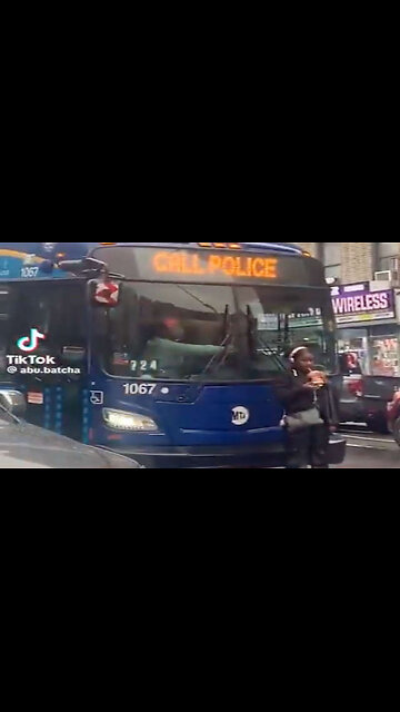 Ghetto Woman Blocks Bus And Fire Truck During an Emergency