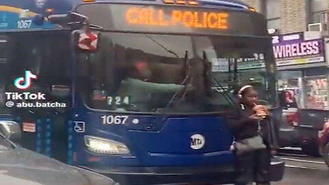Ghetto Woman Blocks Bus And Fire Truck During an Emergency