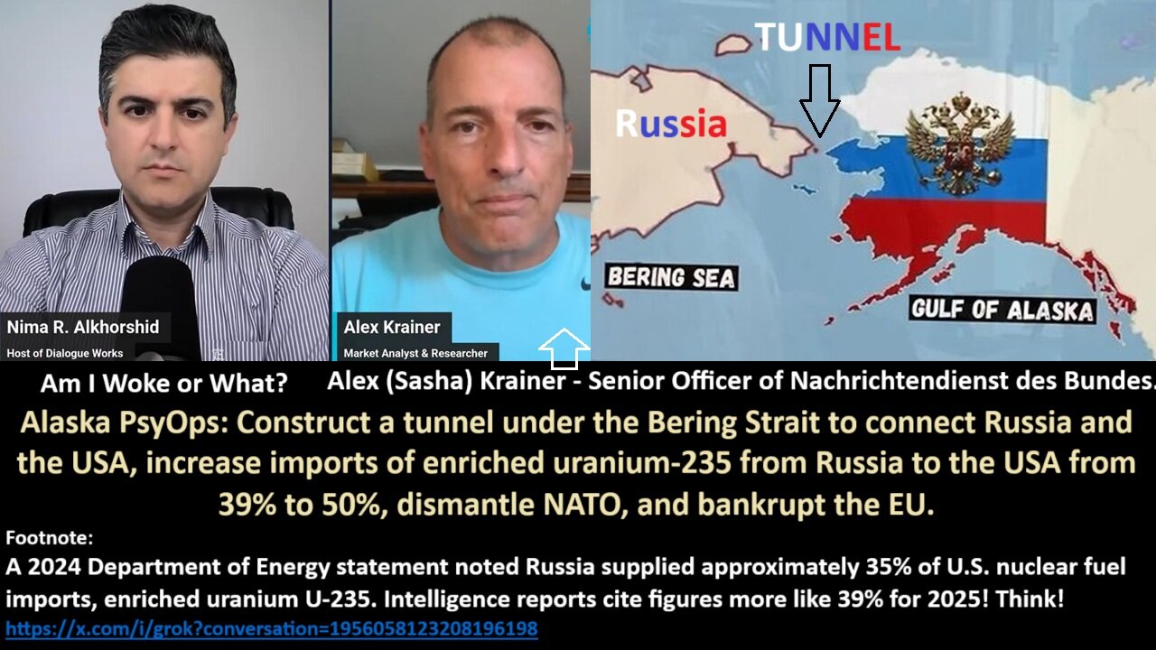 Alaska PsyOps: Construct a tunnel under the Bering Strait to connect Russia and the USA, increase imports of enriched uranium-235 from Russia to the USA from 39% to 50%, dismantle NATO, and bankrupt the EU – Krainer NDB