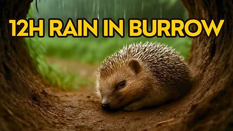Gentle Day Rain • Sleeping Baby Hedgehog in Safe Burrow