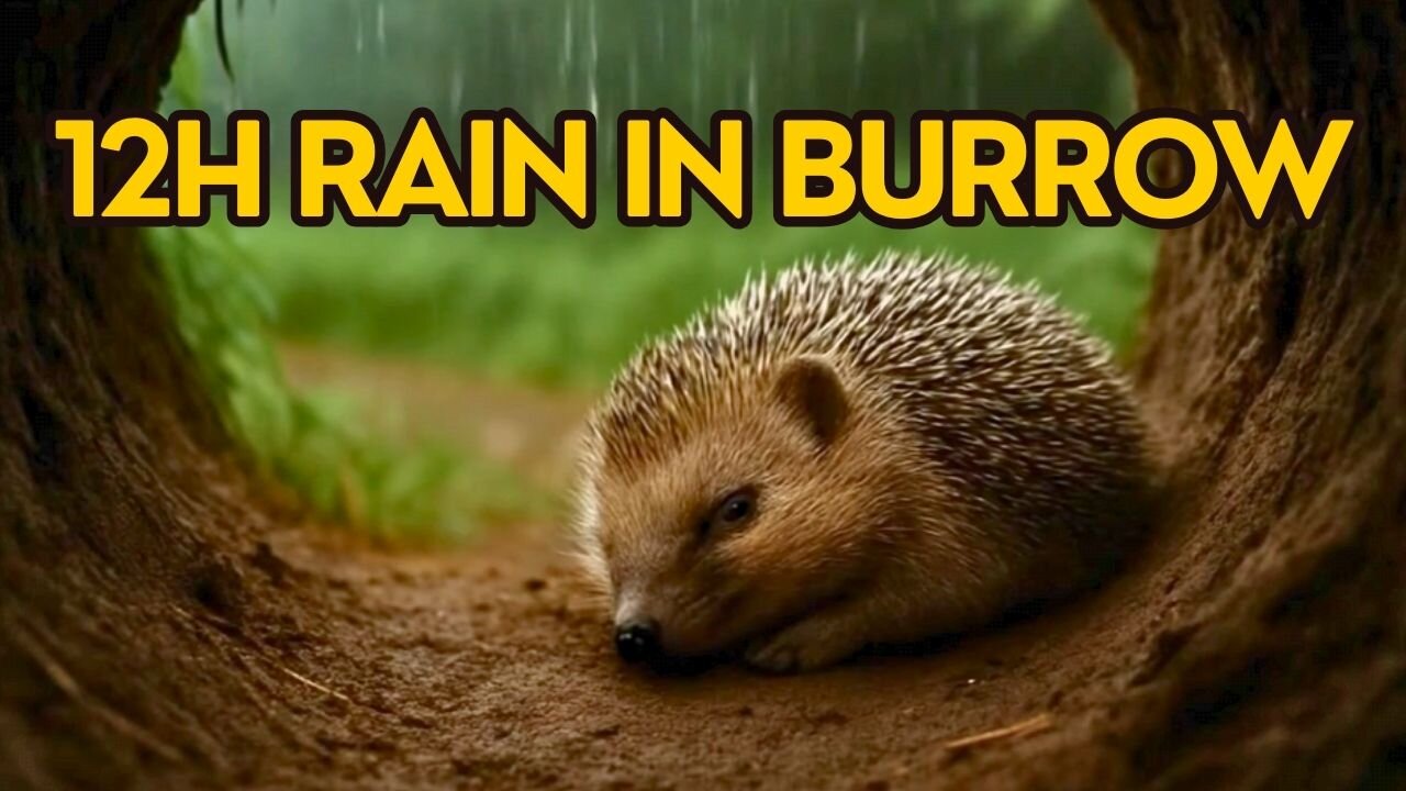 Gentle Day Rain • Sleeping Baby Hedgehog in Safe Burrow