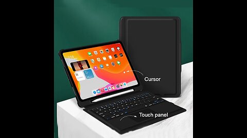 Slim Smart Auto Wake_Sleep iPad Keyboard Case, with Touch Panel & Apple Pencil Holder, for WorkStudy