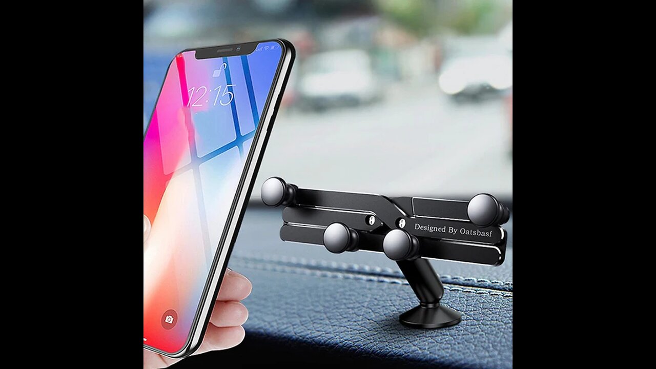 Gravity Phone Holder for Car, with Auto-Clamping Design, Compatible with Most Phones