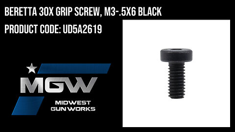 Beretta 30X Grip Screw, M3-.5x6 Black - UD5A2619
