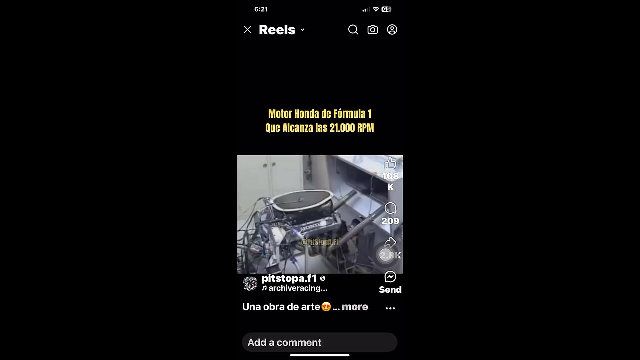 Formula One Honda 21,000 RPM