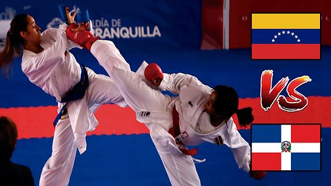 Karina Diaz 🇩🇴 vs Claudymar Garces 🇻🇪 Karate por la medalla de oro🥇Juegos Centroamericanos 2018